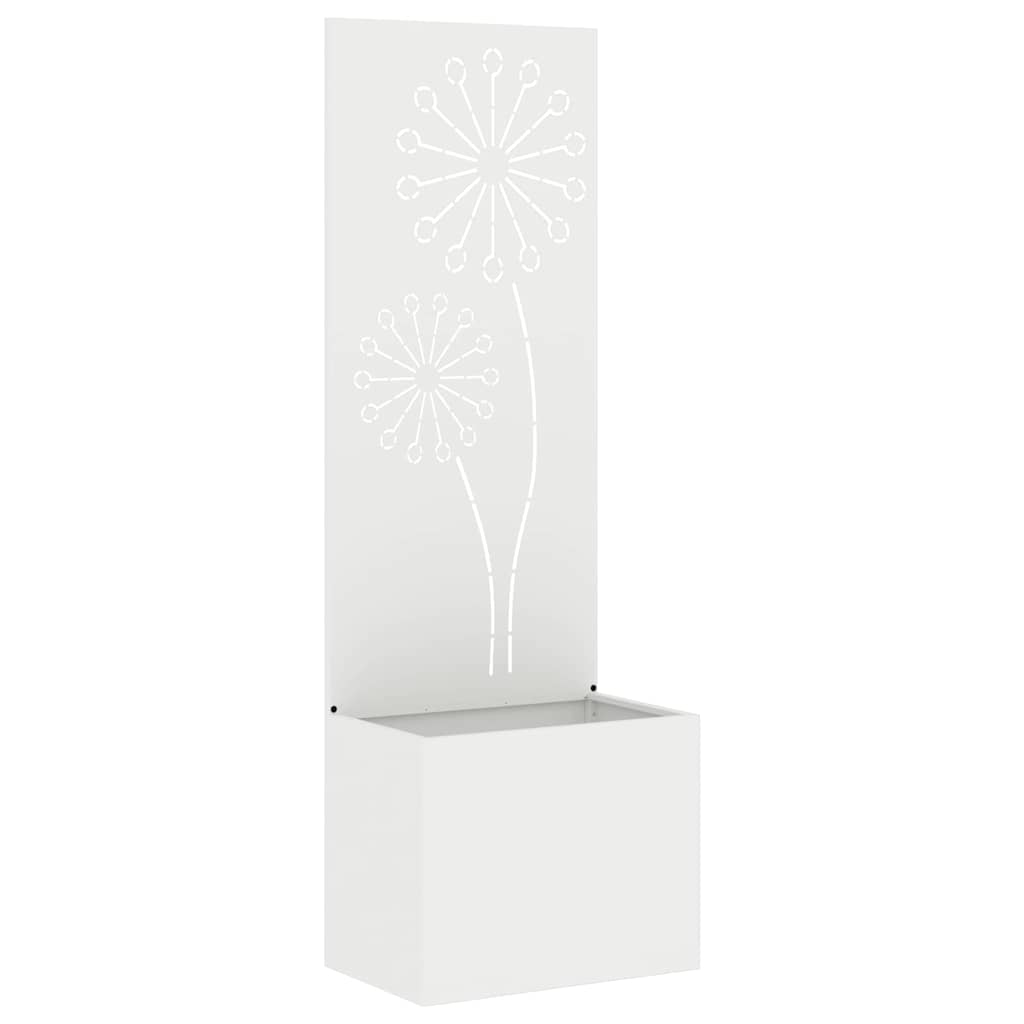 Vaso da Giardino con Pannello Decorativo Bianco 50 x 140 cm