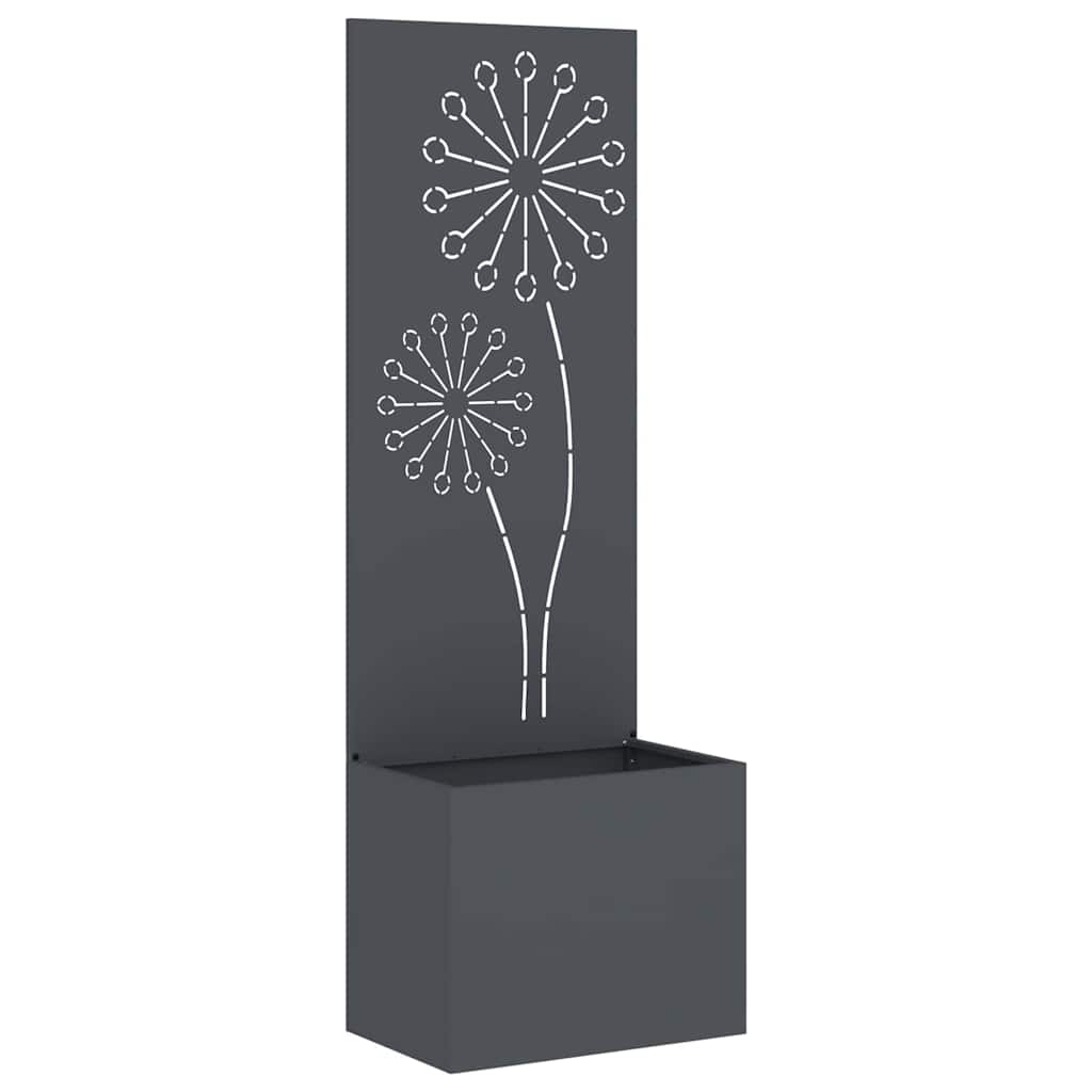Vaso da Giardino con Pannello Decorativo Antracite 50 x 140 cm