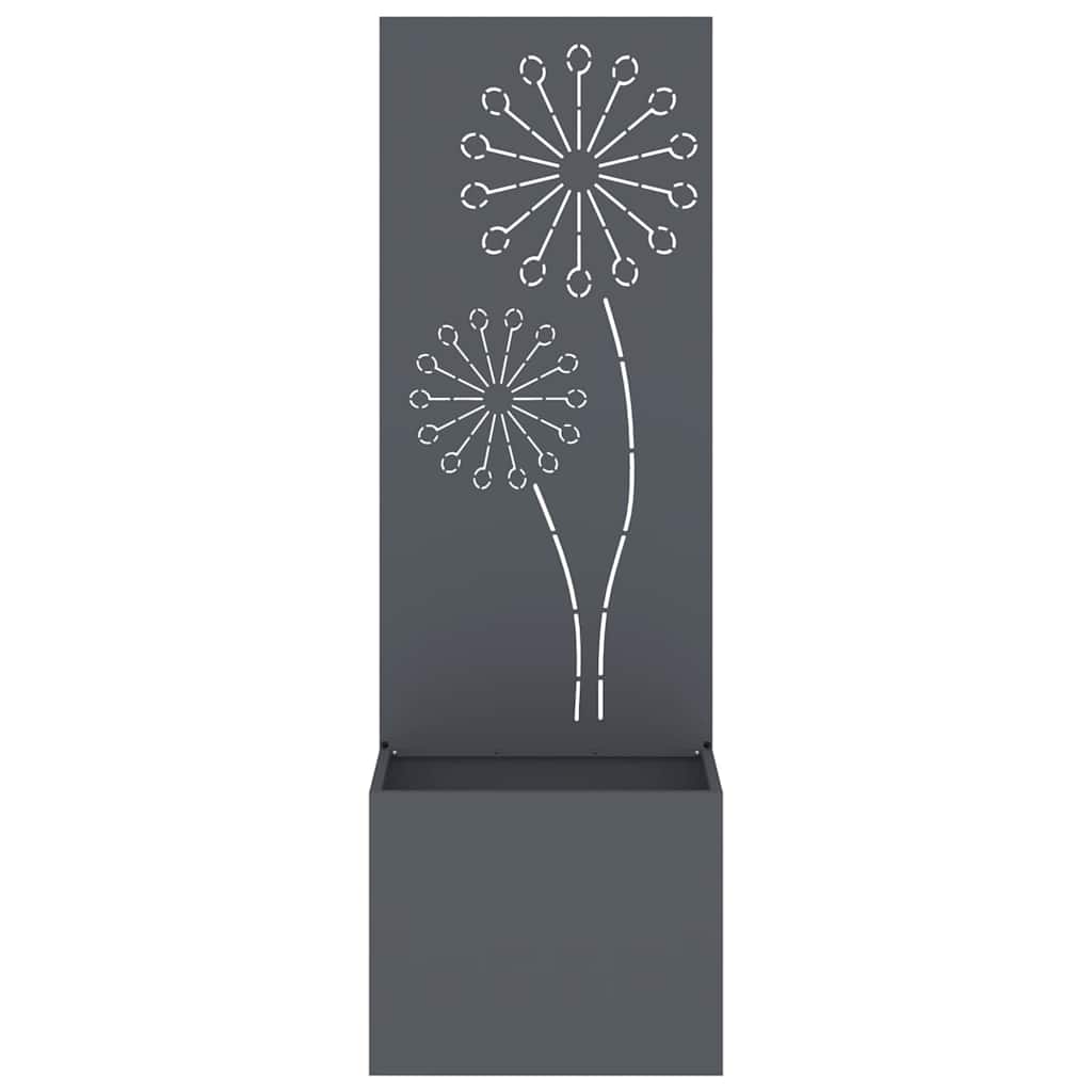 Vaso da Giardino con Pannello Decorativo Antracite 50 x 140 cm