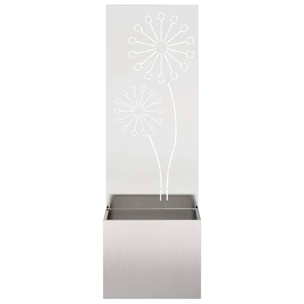 Vaso da Giardino con Pannello Decorativo Argento 50 x 140 cm