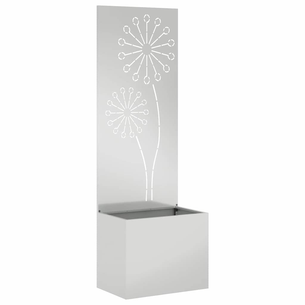 Vaso da Giardino con Pannello Decorativo Argento 50 x 140 cm