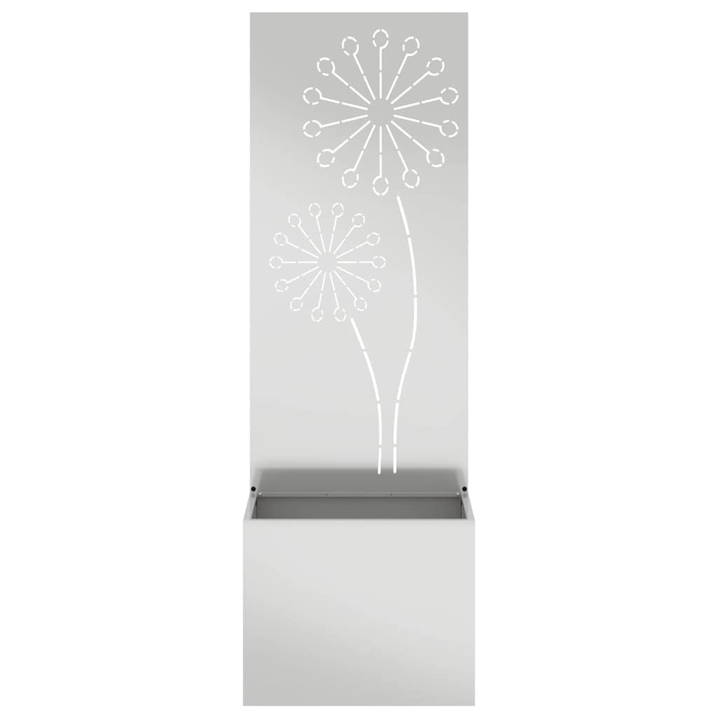 Vaso da Giardino con Pannello Decorativo Argento 50 x 140 cm