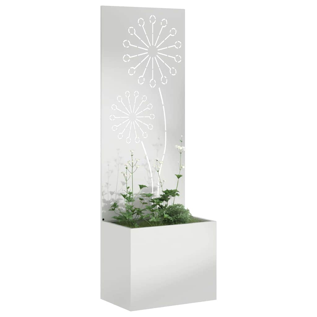 Vaso da Giardino con Pannello Decorativo Argento 50 x 140 cm