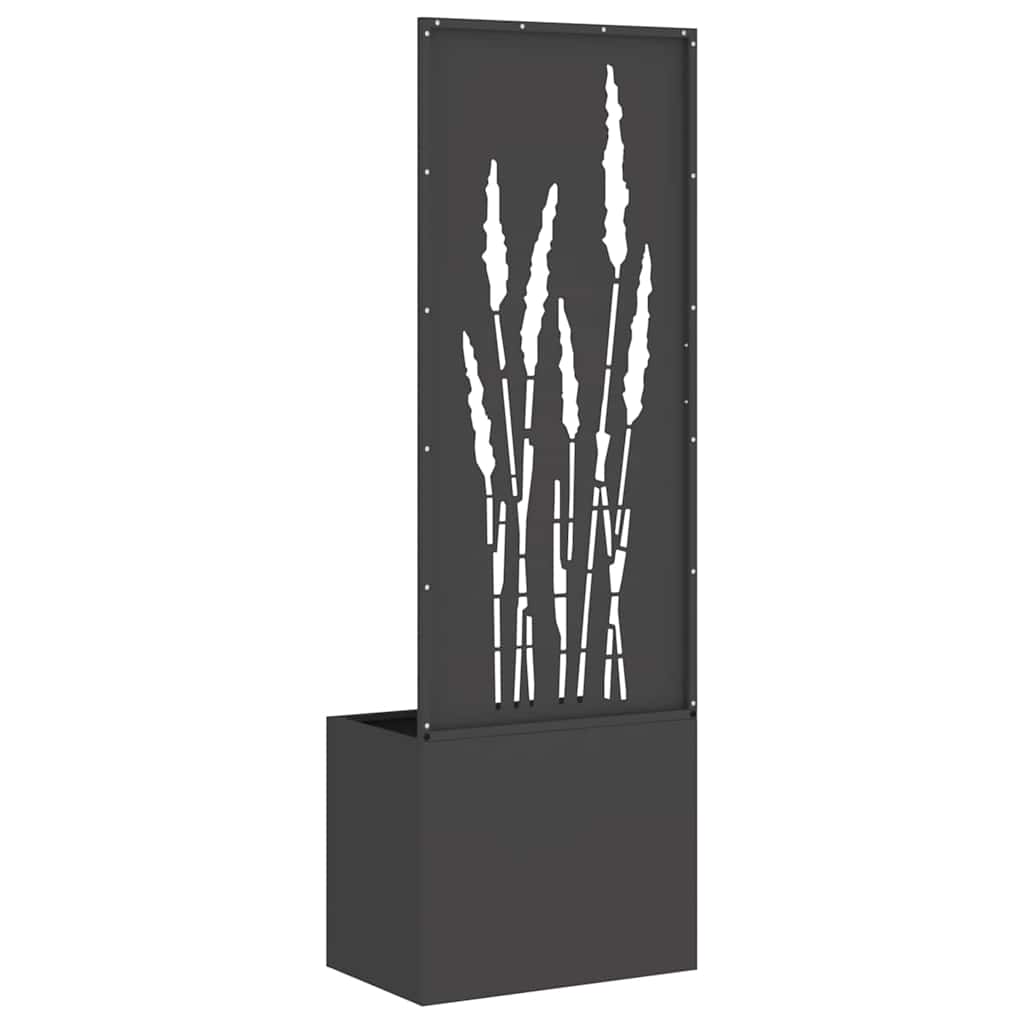 Vaso da Giardino con Pannello Decorativo Nero 50 x 140 cm