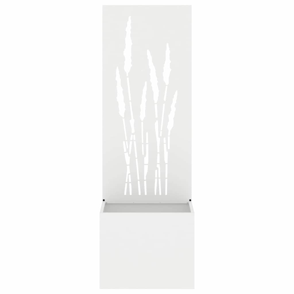 Vaso da Giardino con Pannello Decorativo Bianco 50 x 140 cm