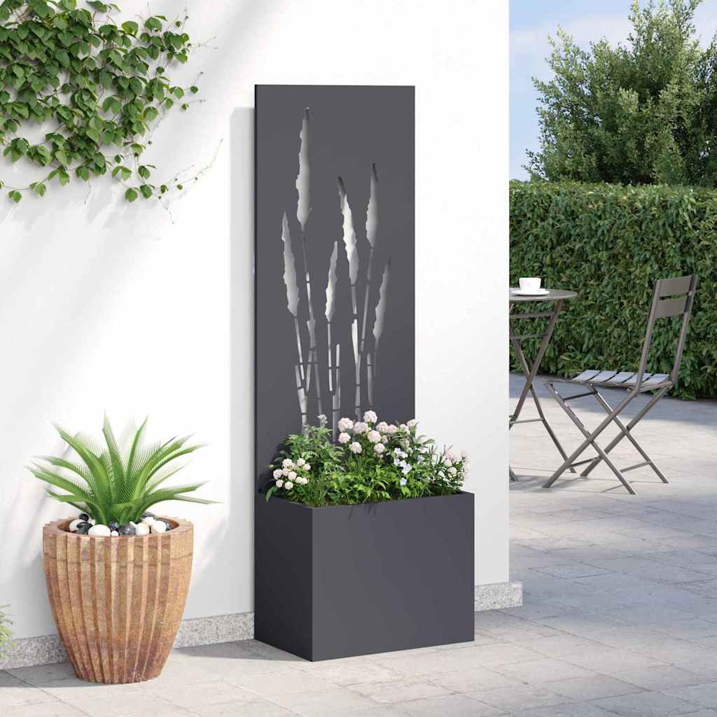 Vaso da Giardino con Pannello Decorativo Antracite 50 x 140 cm