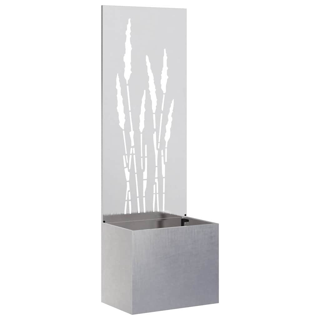 Vaso da Giardino con Pannello Decorativo Argento 50 x 140 cm