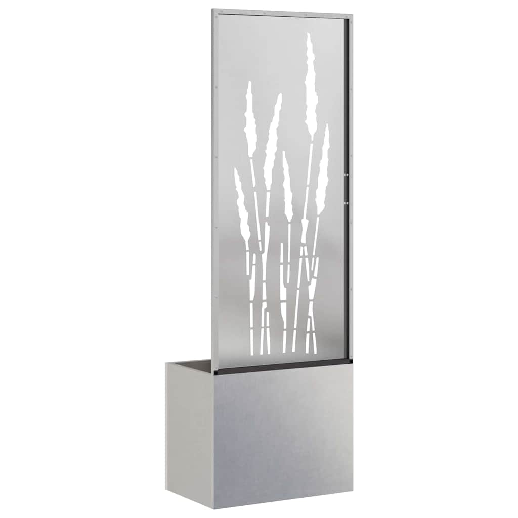 Vaso da Giardino con Pannello Decorativo Argento 50 x 140 cm