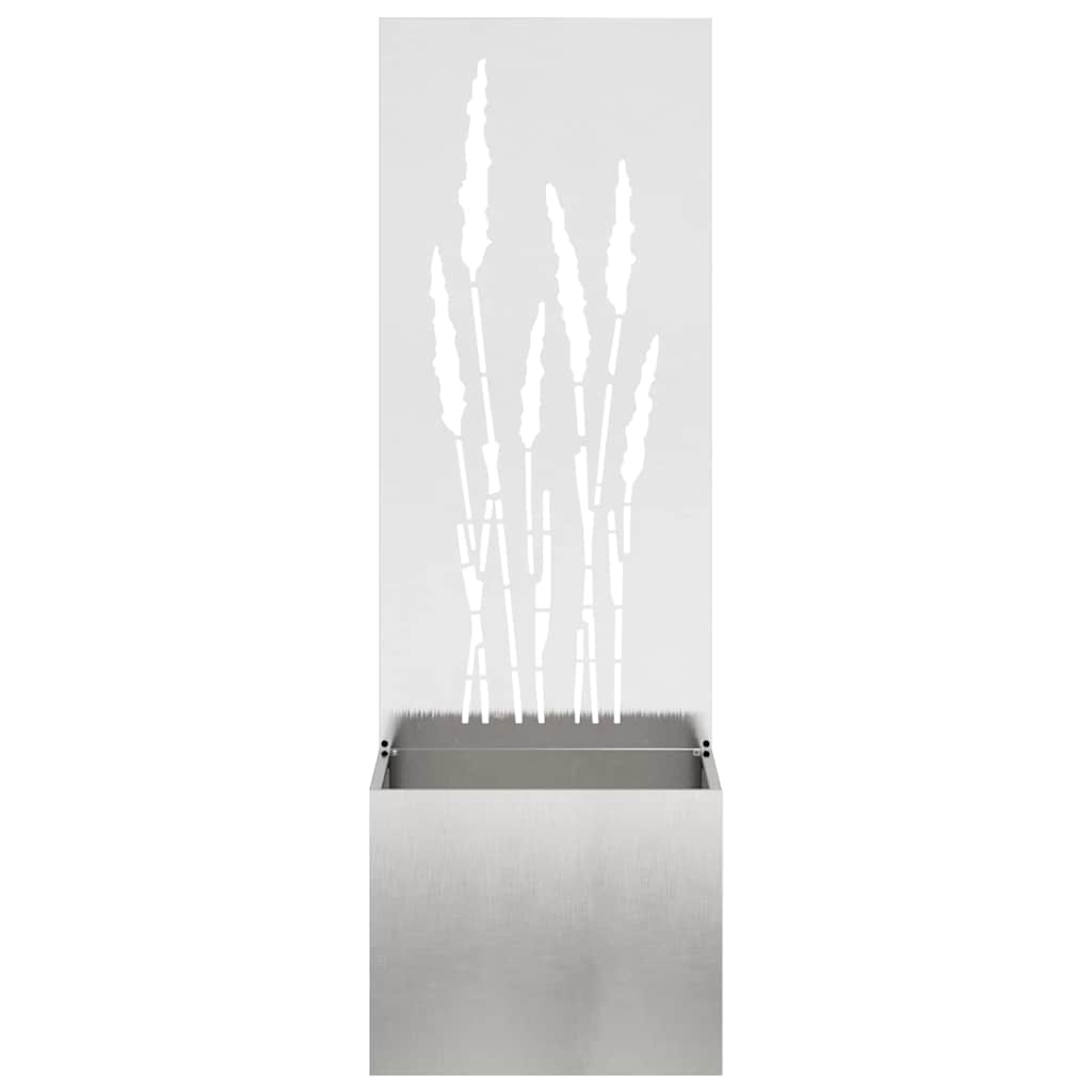 Vaso da Giardino con Pannello Decorativo Argento 50 x 140 cm