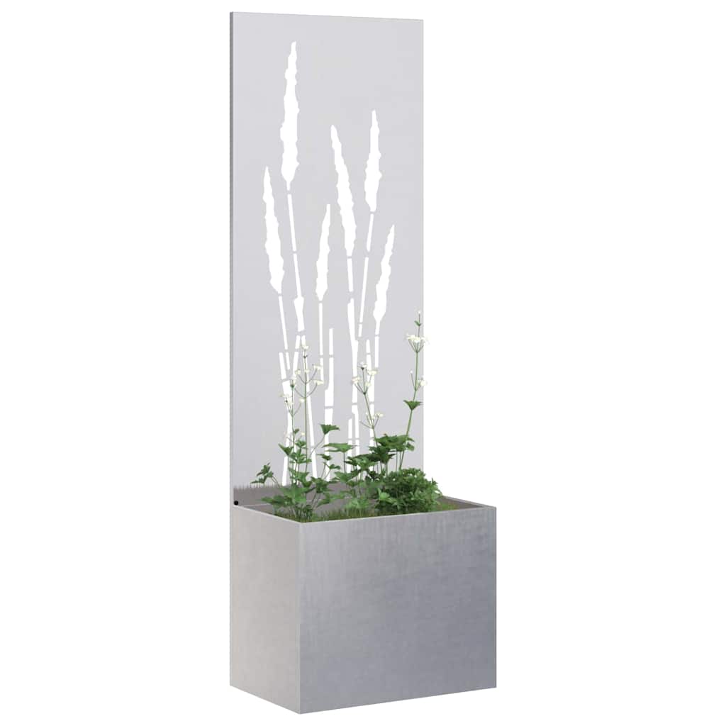 Vaso da Giardino con Pannello Decorativo Argento 50 x 140 cm