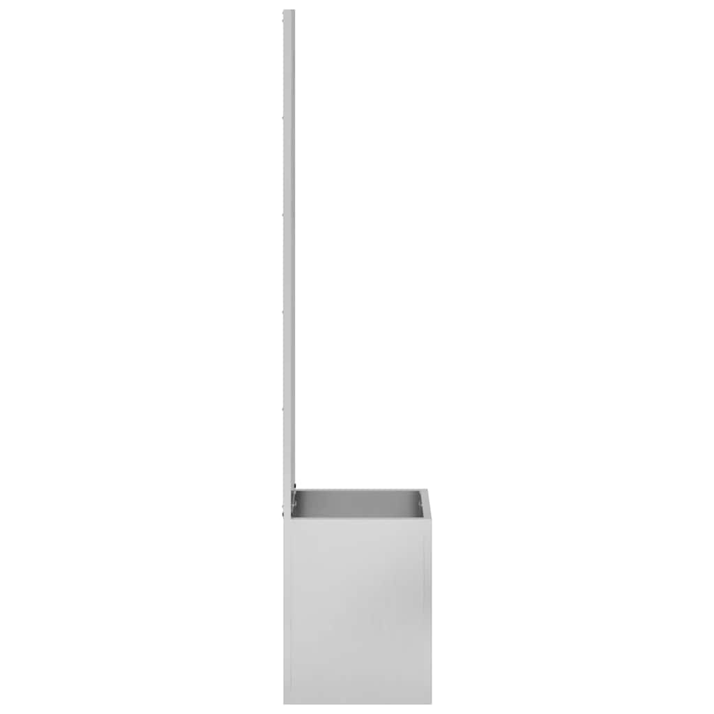 Vaso da Giardino con Pannello Decorativo Argento 50 x 140 cm