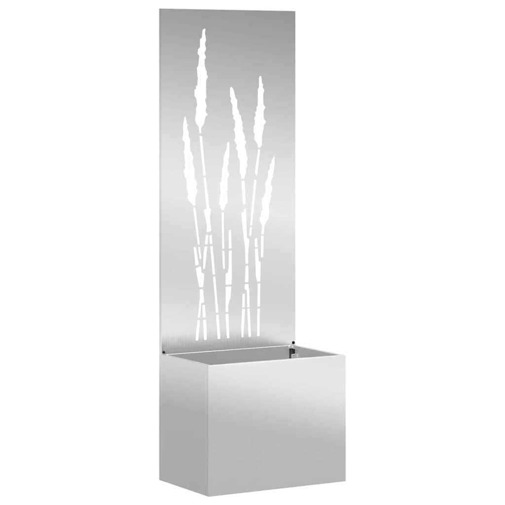 Vaso da Giardino con Pannello Decorativo Argento 50 x 140 cm