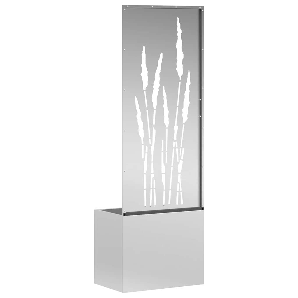 Vaso da Giardino con Pannello Decorativo Argento 50 x 140 cm