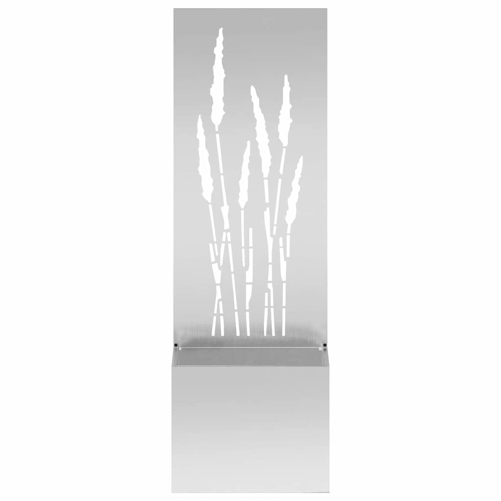 Vaso da Giardino con Pannello Decorativo Argento 50 x 140 cm
