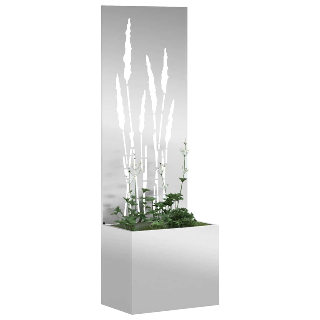 Vaso da Giardino con Pannello Decorativo Argento 50 x 140 cm