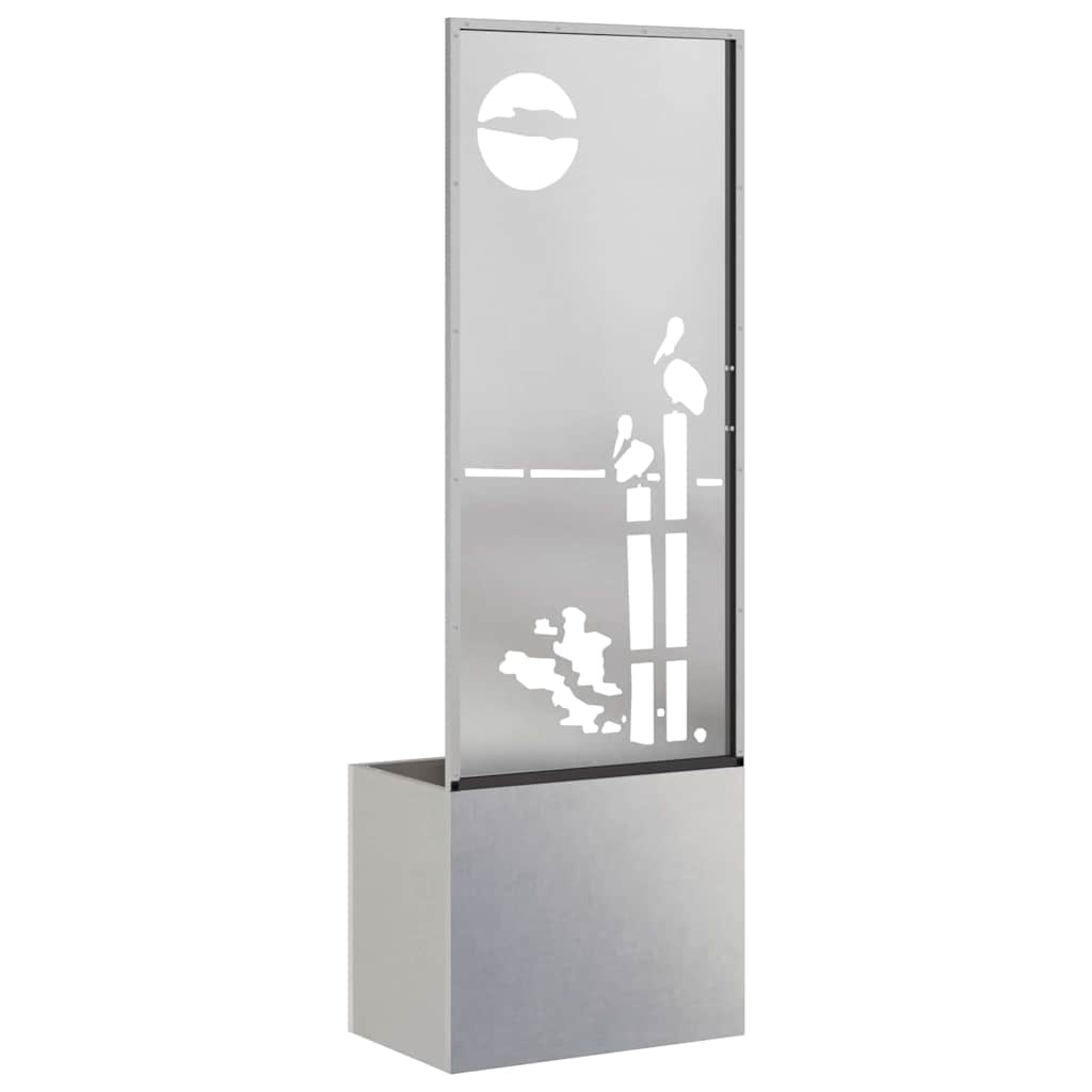 Vaso da Giardino con Pannello Decorativo Argento 50 x 140 cm
