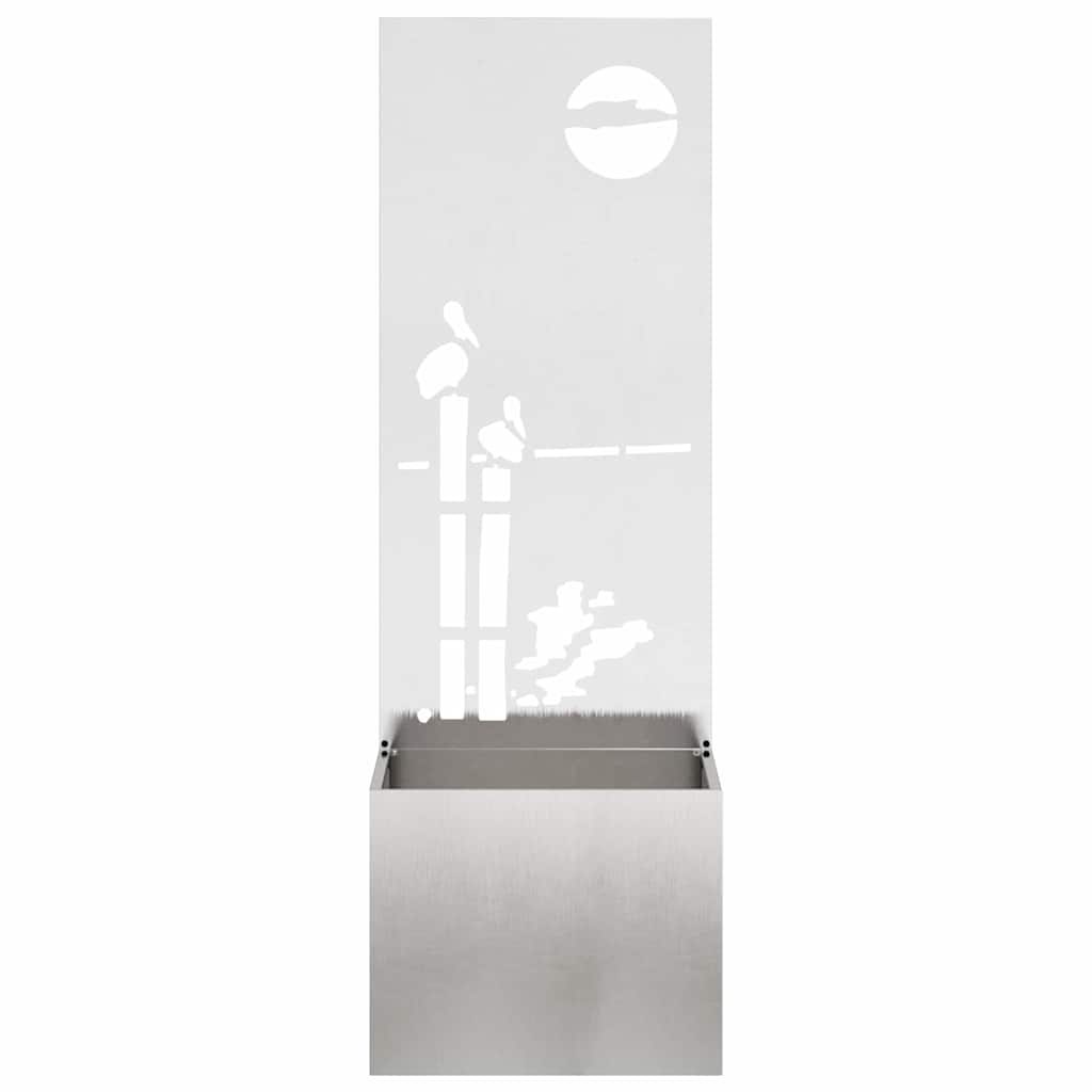 Vaso da Giardino con Pannello Decorativo Argento 50 x 140 cm