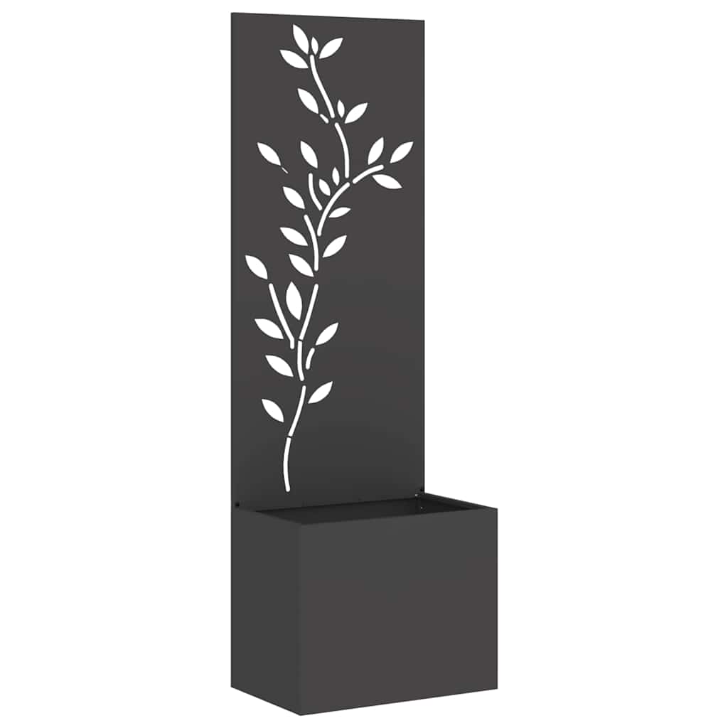 Vaso da Giardino con Pannello Decorativo Nero 50 x 140 cm