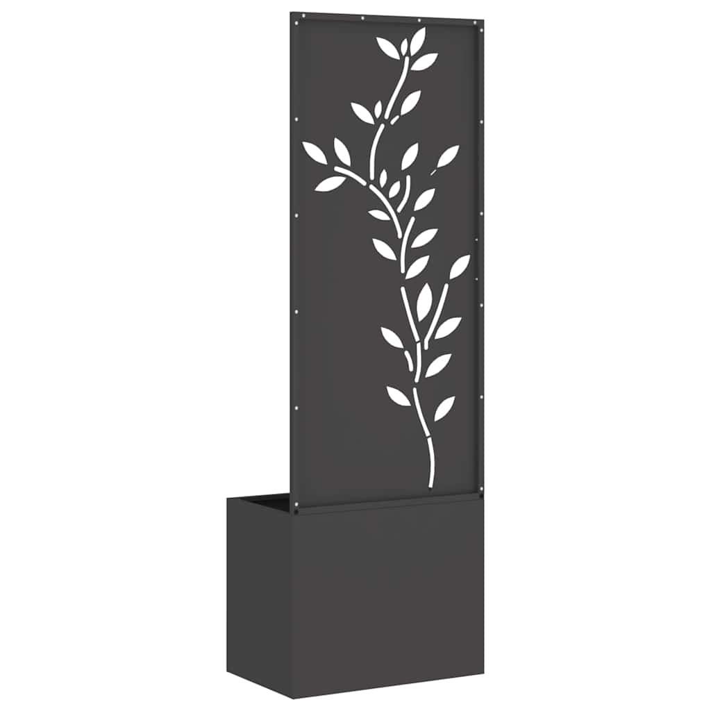 Vaso da Giardino con Pannello Decorativo Nero 50 x 140 cm