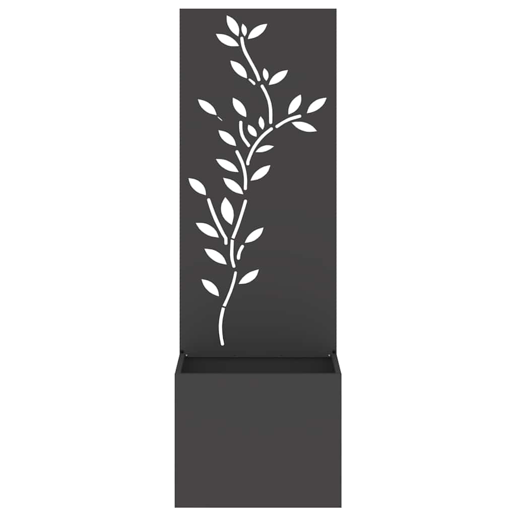 Vaso da Giardino con Pannello Decorativo Nero 50 x 140 cm