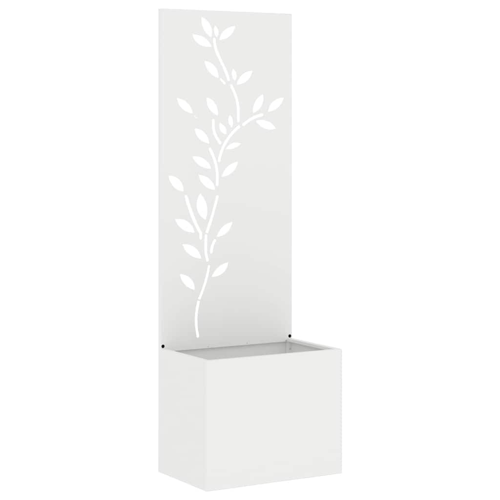 Vaso da Giardino con Pannello Decorativo Bianco 50 x 140 cm