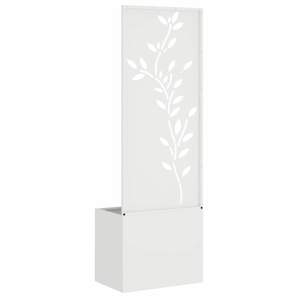 Vaso da Giardino con Pannello Decorativo Bianco 50 x 140 cm