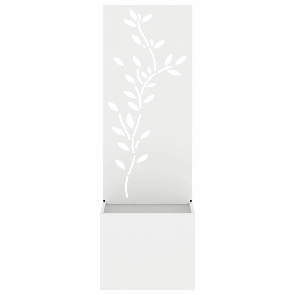 Vaso da Giardino con Pannello Decorativo Bianco 50 x 140 cm