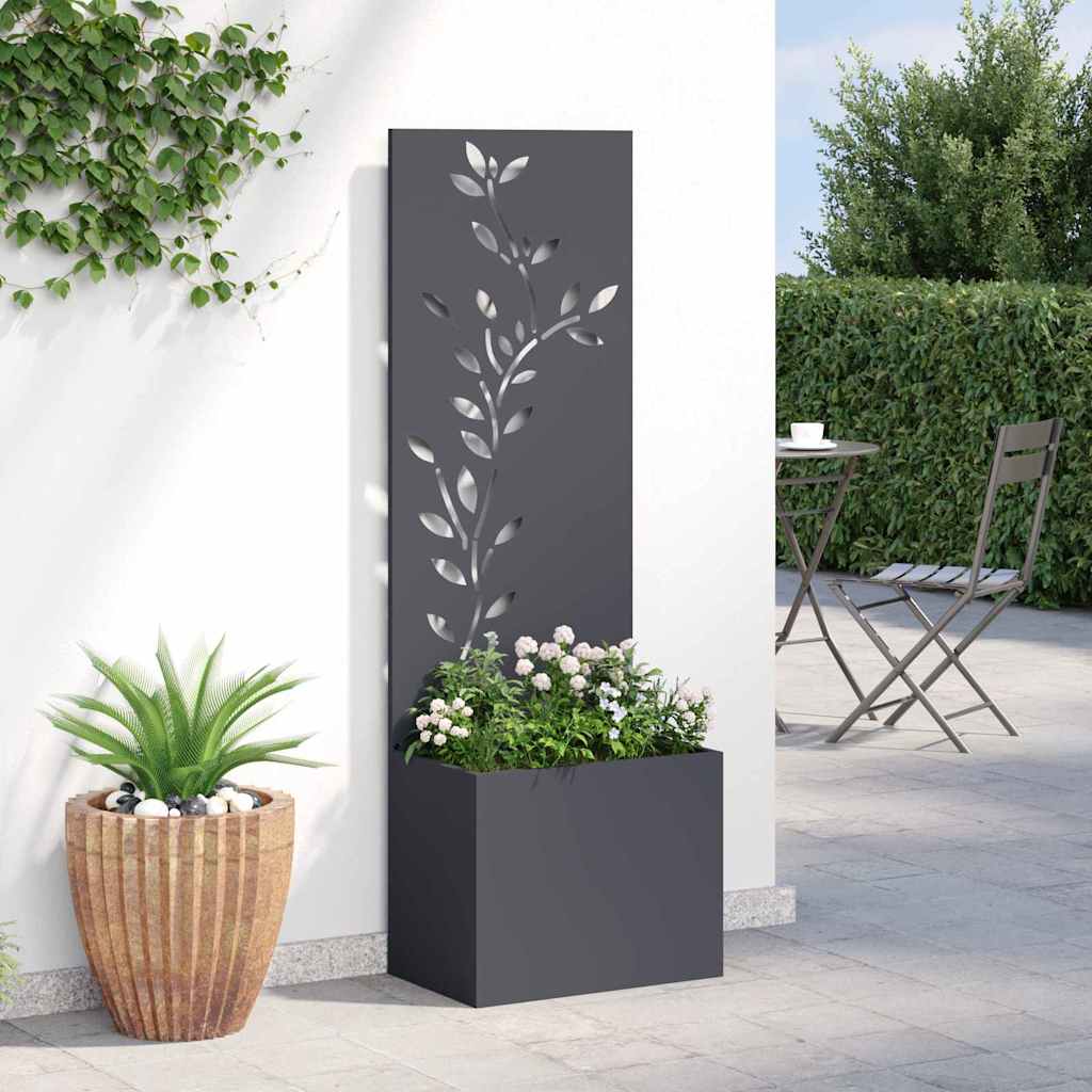 Vaso da Giardino con Pannello Decorativo Antracite 50 x 140 cm