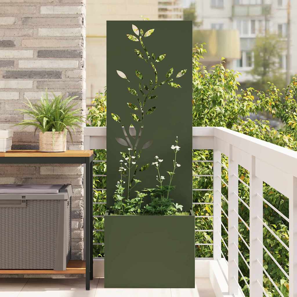Vaso da Giardino con Pannello Decorativo Oliver verde