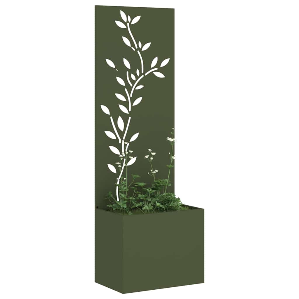 Vaso da Giardino con Pannello Decorativo Oliver verde
