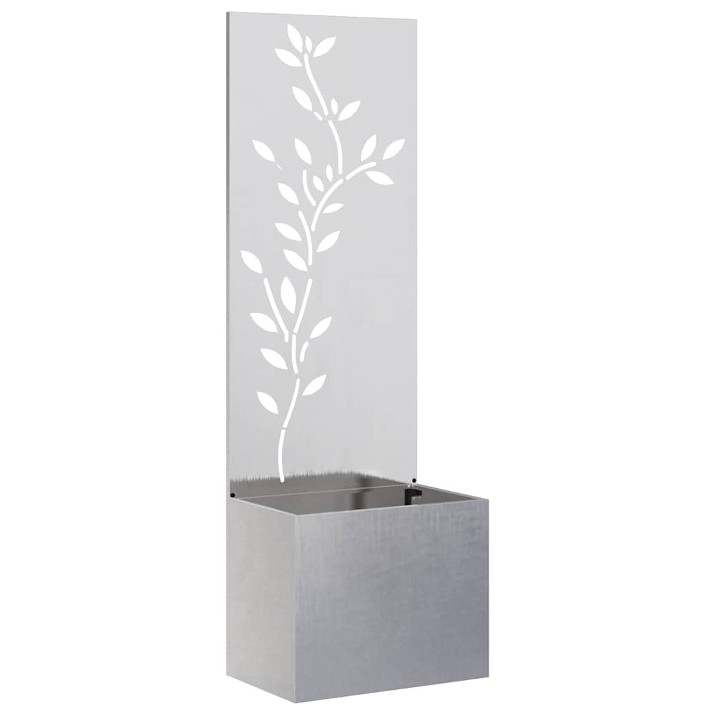 Vaso da Giardino con Pannello Decorativo Argento 50 x 140 cm