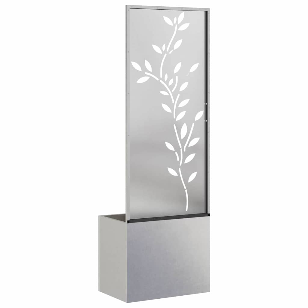 Vaso da Giardino con Pannello Decorativo Argento 50 x 140 cm