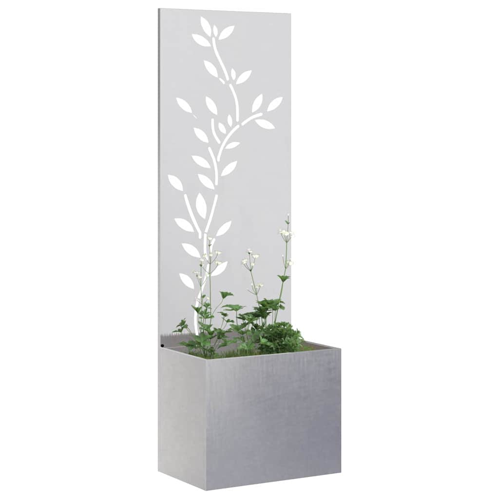 Vaso da Giardino con Pannello Decorativo Argento 50 x 140 cm