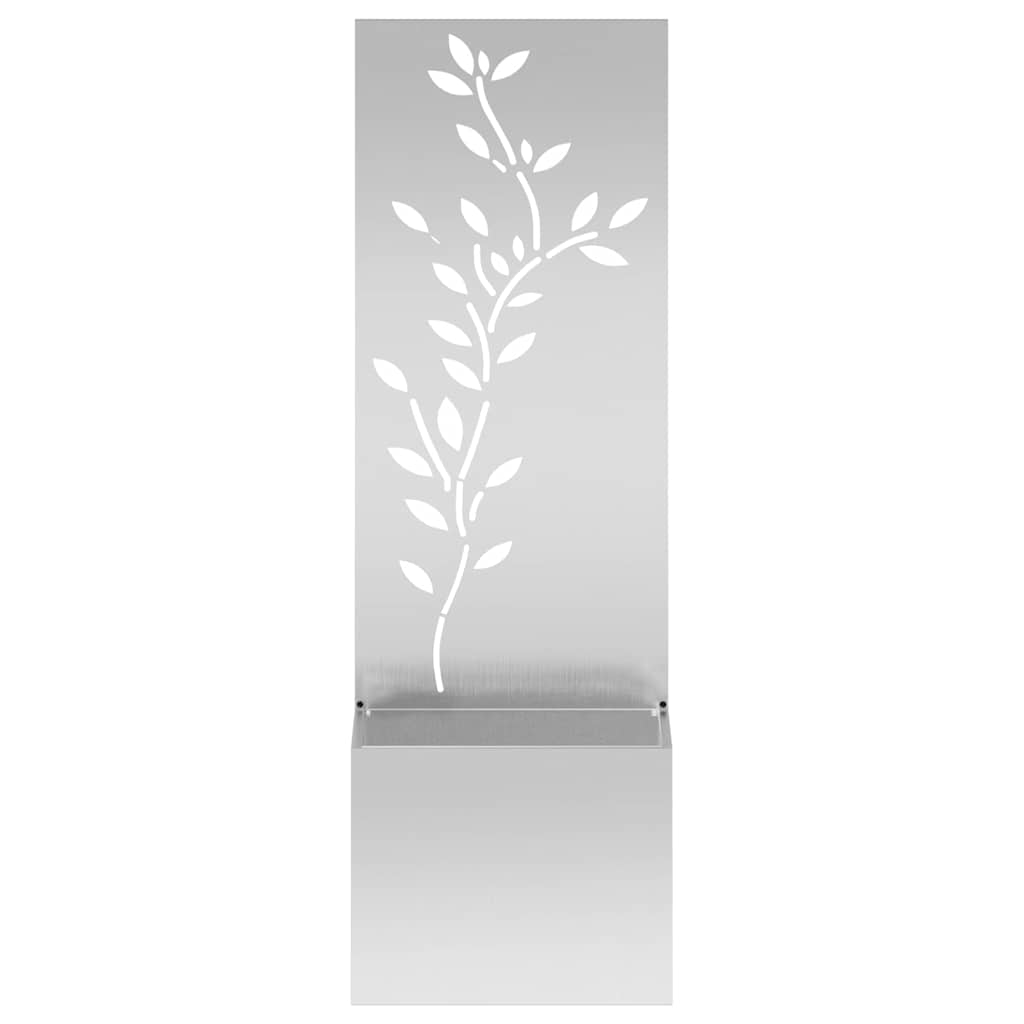 Vaso da Giardino con Pannello Decorativo Argento 50 x 140 cm
