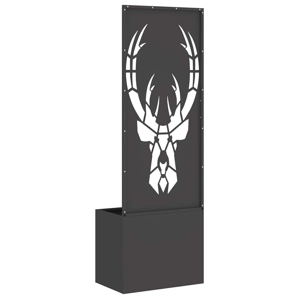 Vaso da Giardino con Pannello Decorativo Nero 50 x 140 cm