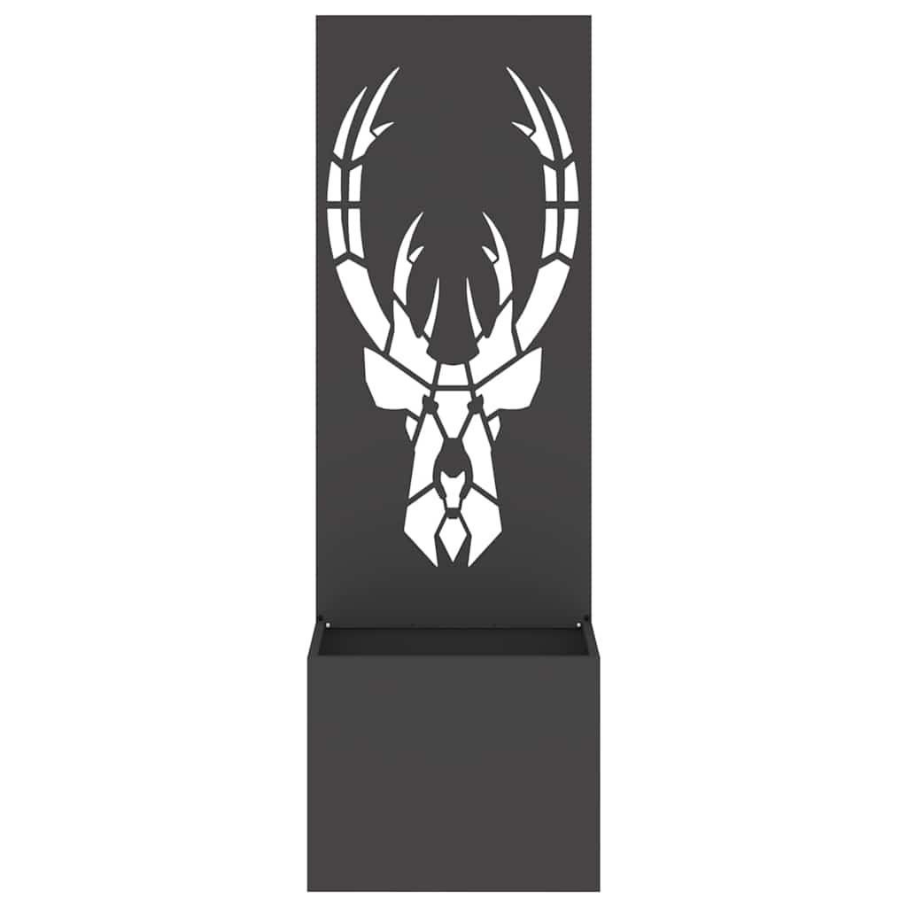 Vaso da Giardino con Pannello Decorativo Nero 50 x 140 cm