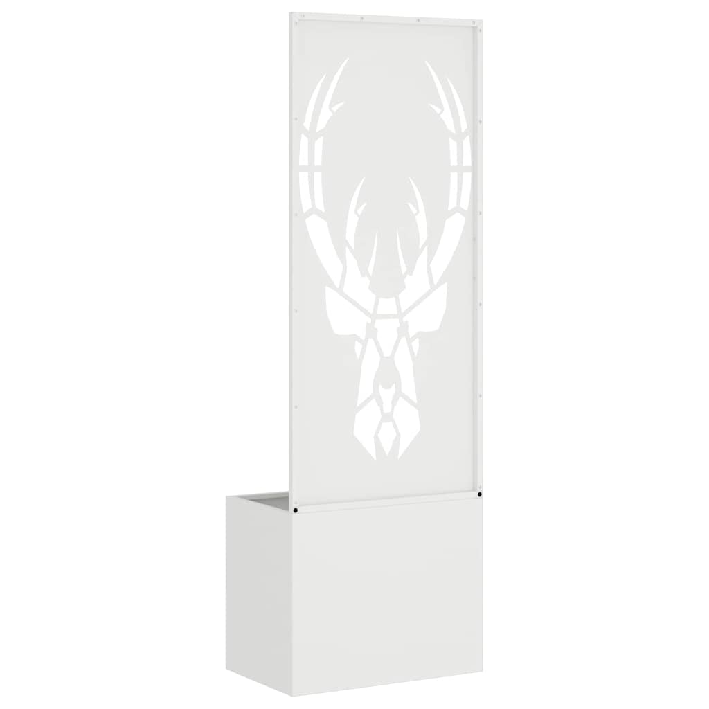 Vaso da Giardino con Pannello Decorativo Bianco 50 x 140 cm