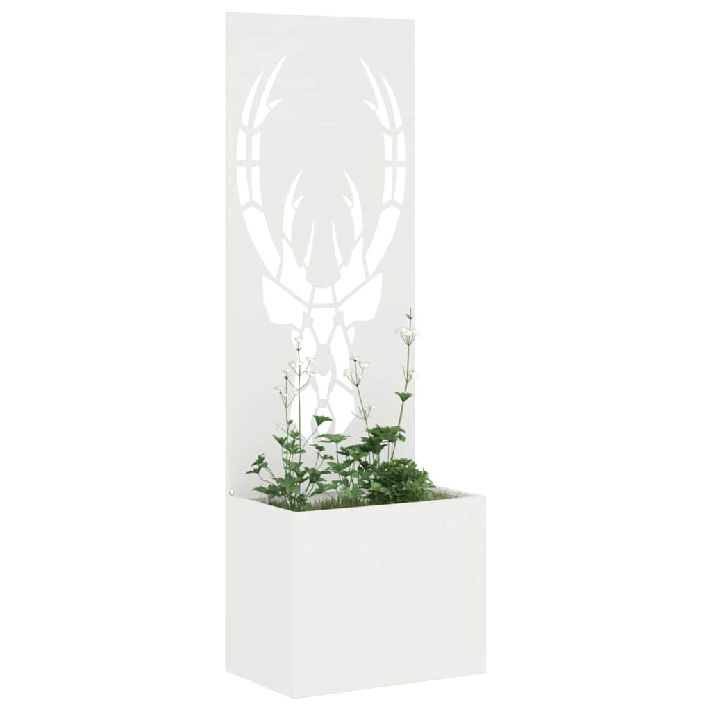 Vaso da Giardino con Pannello Decorativo Bianco 50 x 140 cm