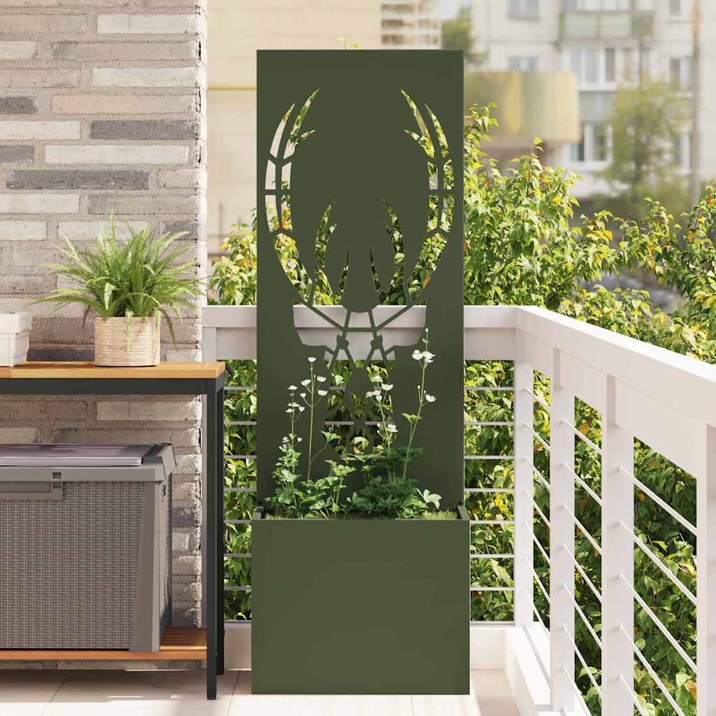 Vaso da Giardino con Pannello Decorativo Oliver verde