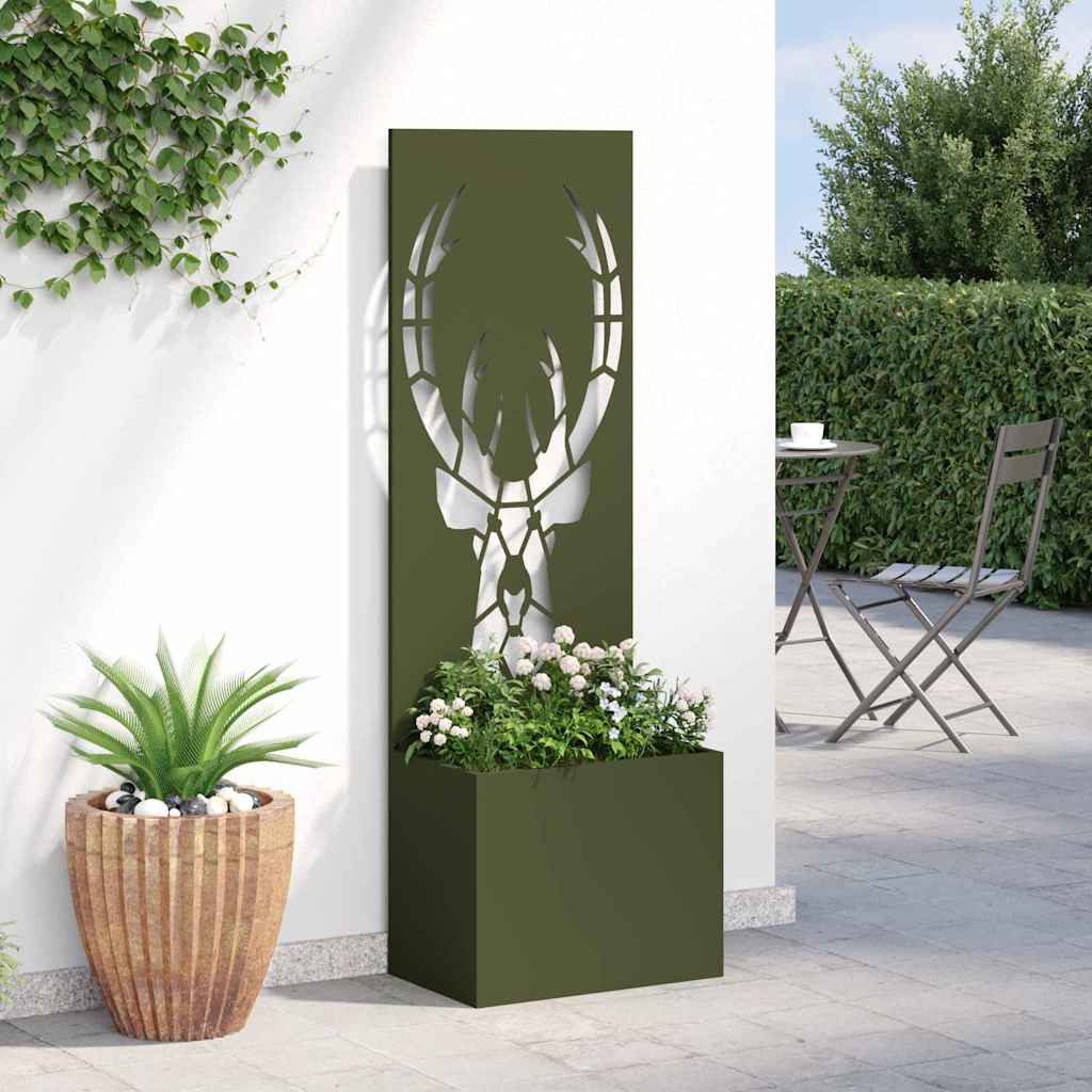 Vaso da Giardino con Pannello Decorativo Oliver verde