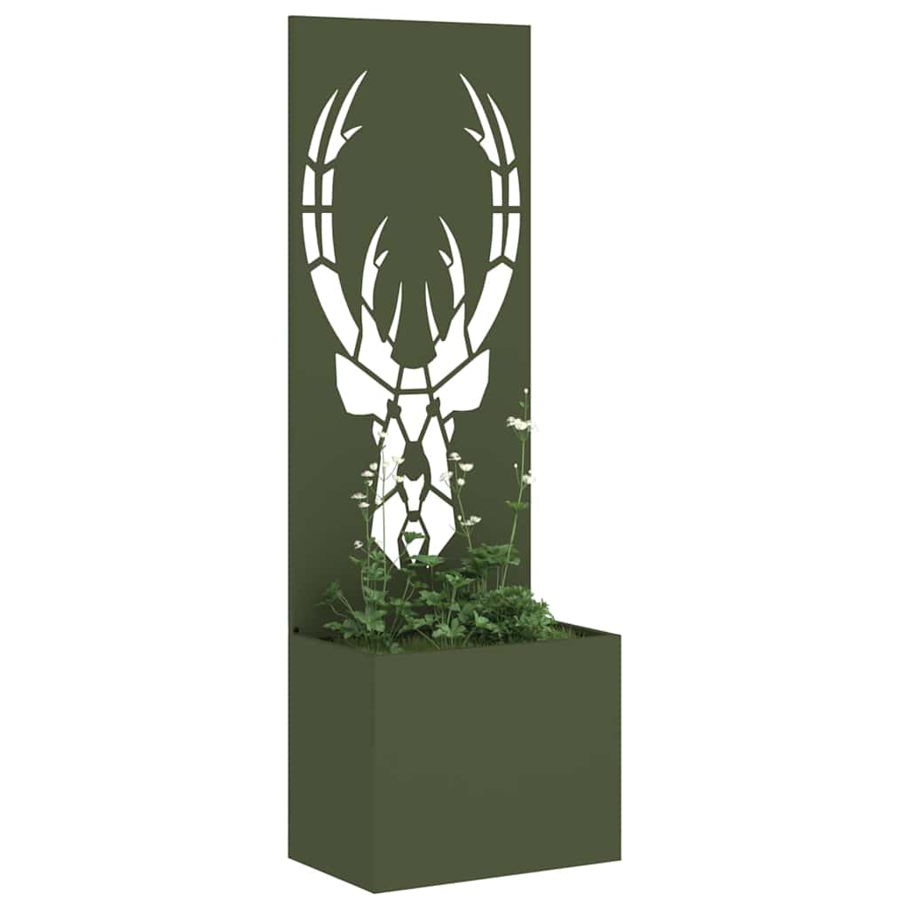 Vaso da Giardino con Pannello Decorativo Oliver verde