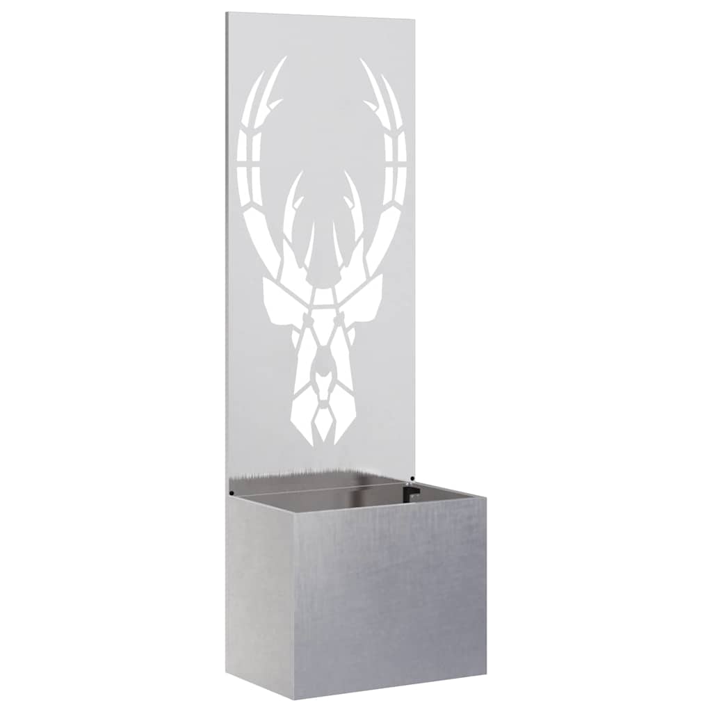 Vaso da Giardino con Pannello Decorativo Argento 50 x 140 cm
