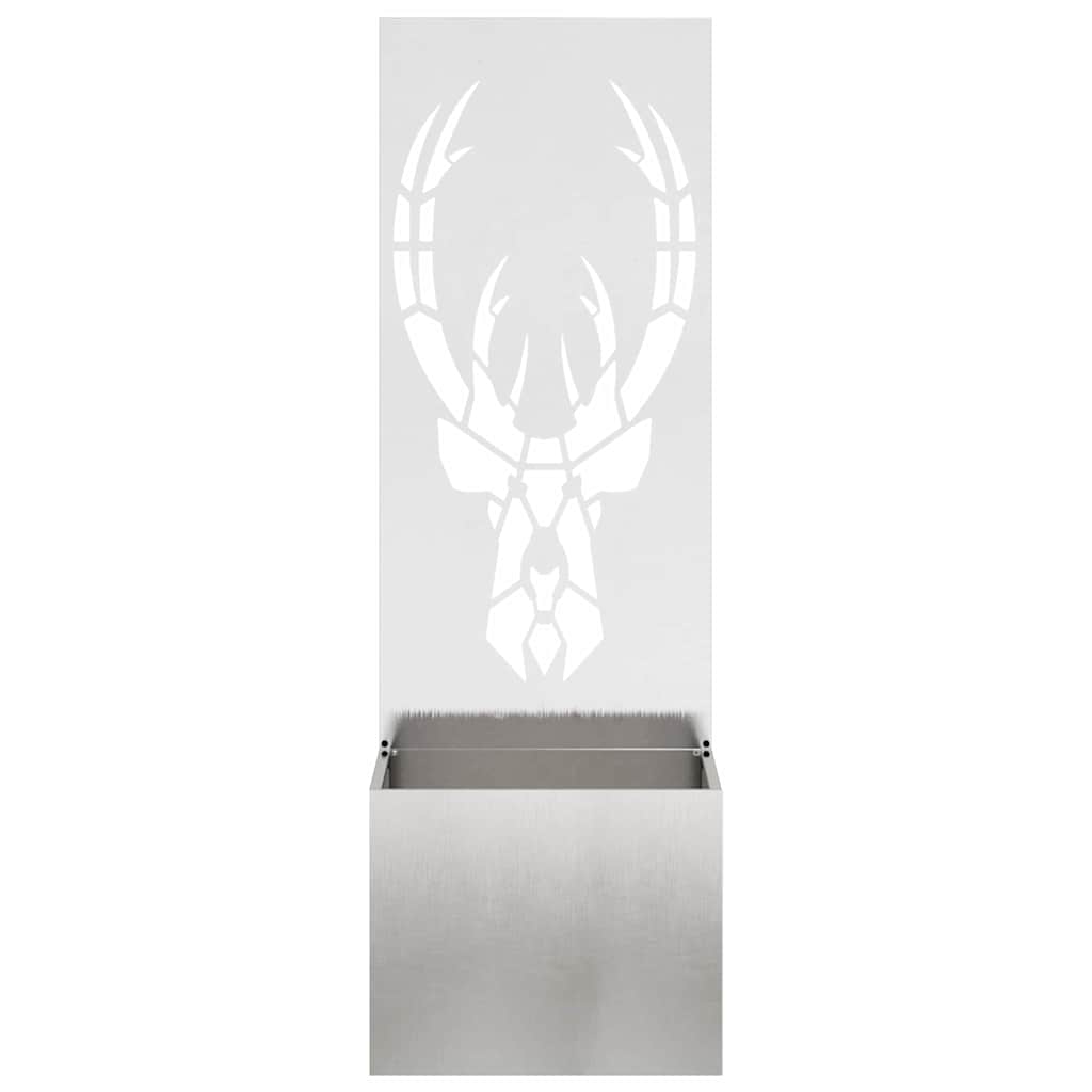 Vaso da Giardino con Pannello Decorativo Argento 50 x 140 cm