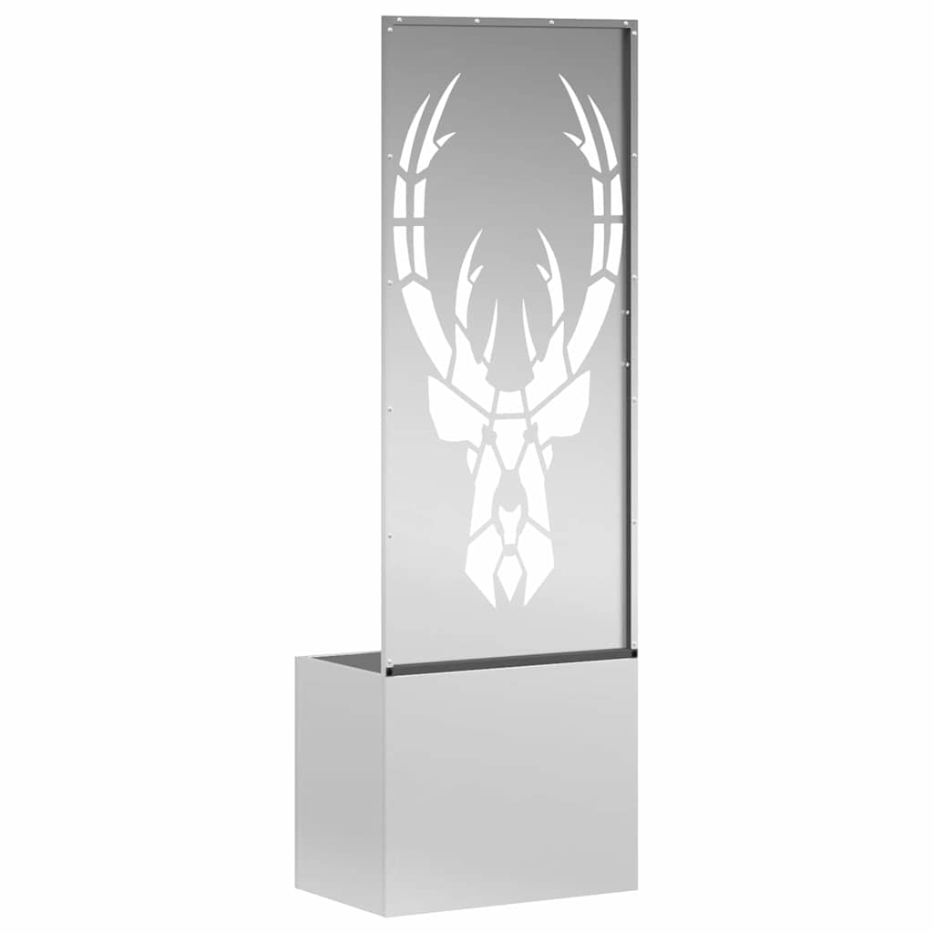Vaso da Giardino con Pannello Decorativo Argento 50 x 140 cm