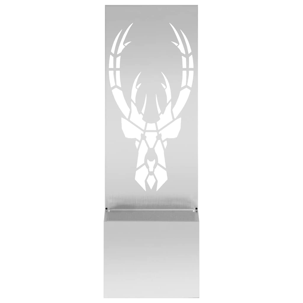 Vaso da Giardino con Pannello Decorativo Argento 50 x 140 cm