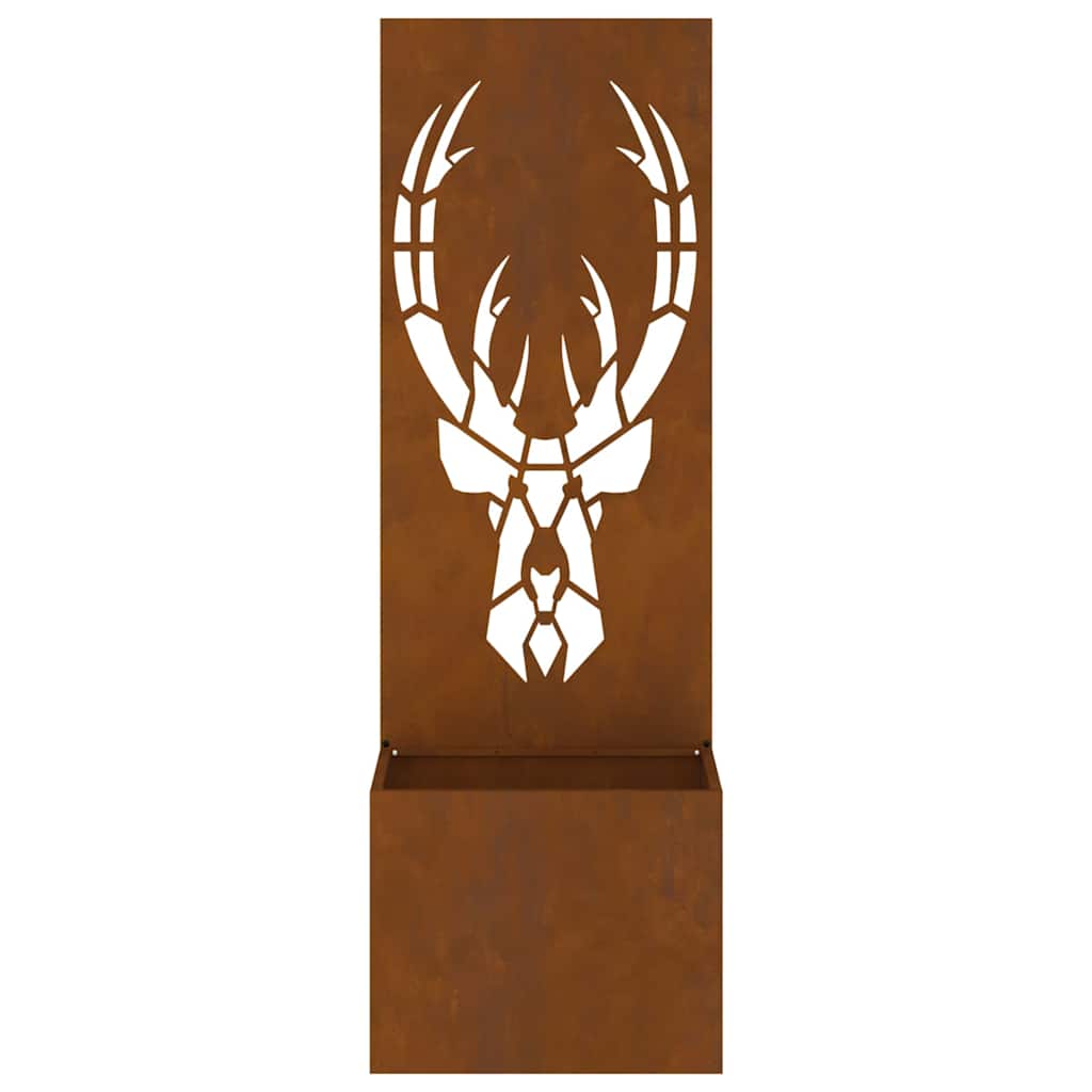 Vaso da Giardino con Pannello Decorativo Ruggine 50 x 140 cm