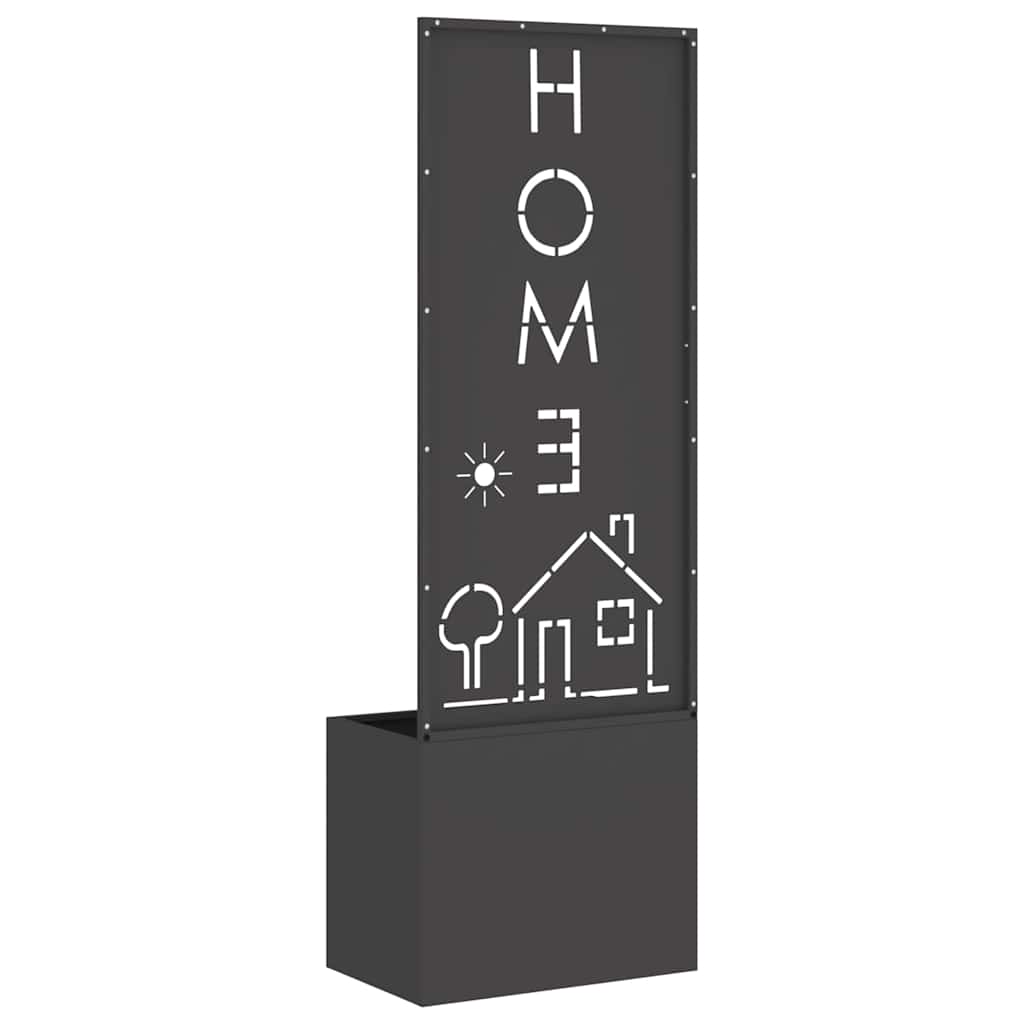 Vaso da Giardino con Pannello Decorativo Nero 50 x 140 cm