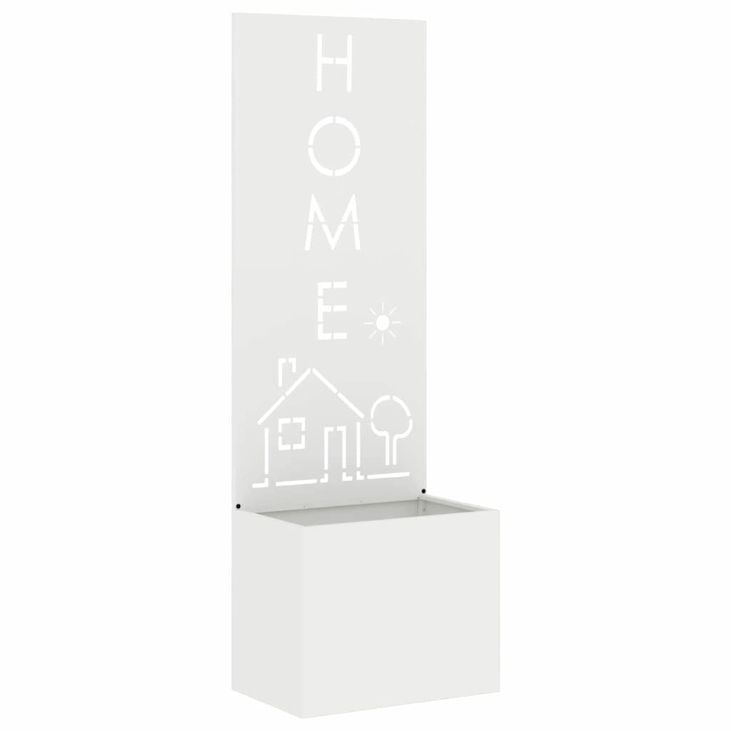 Vaso da Giardino con Pannello Decorativo Bianco 50 x 140 cm