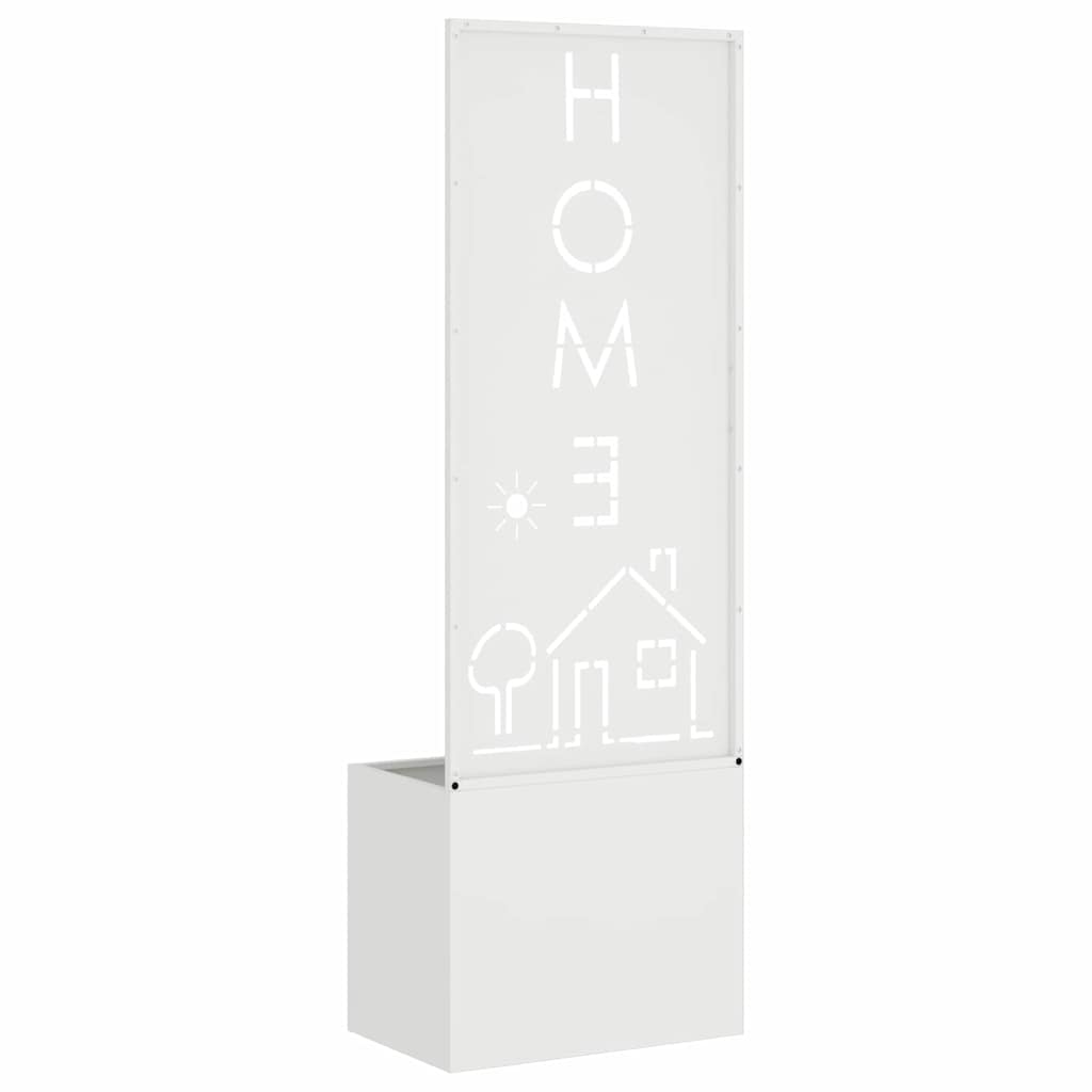 Vaso da Giardino con Pannello Decorativo Bianco 50 x 140 cm