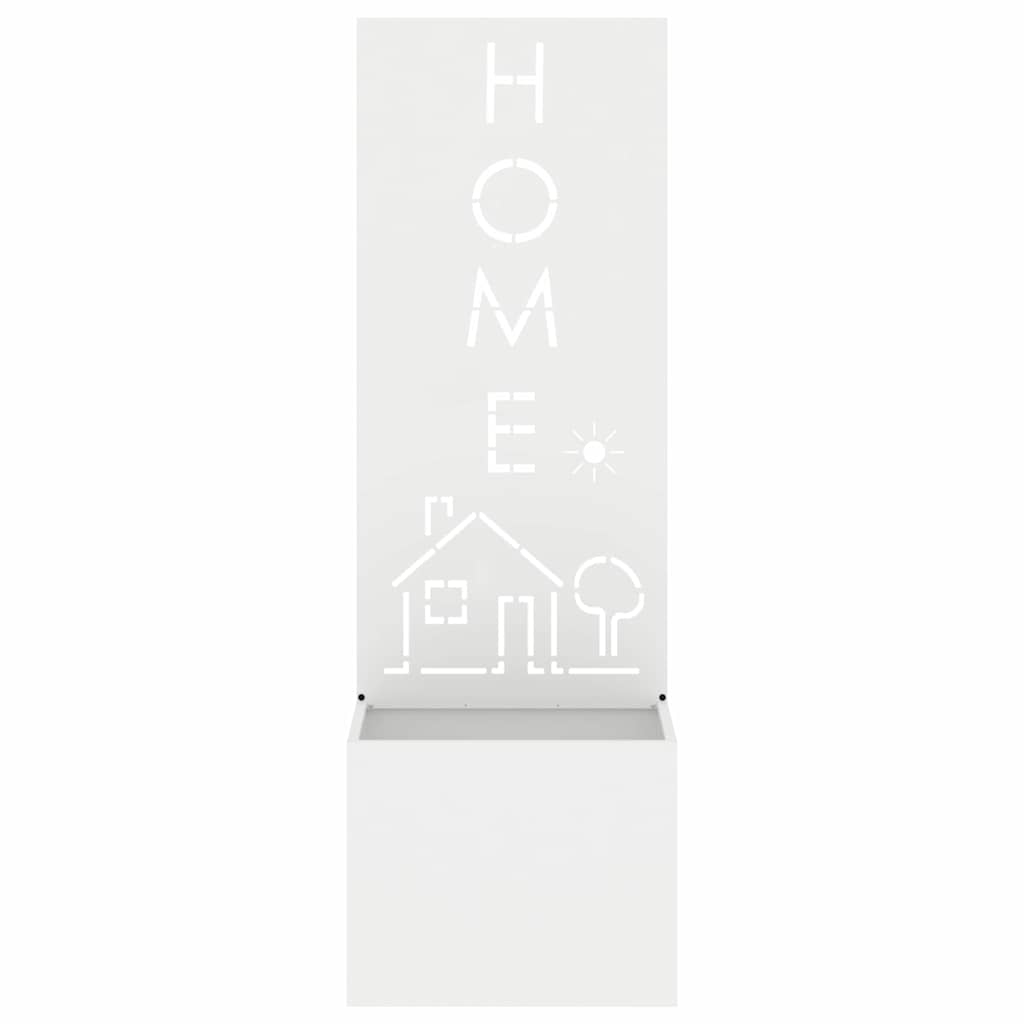 Vaso da Giardino con Pannello Decorativo Bianco 50 x 140 cm